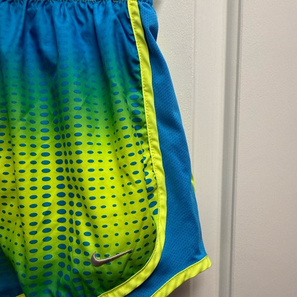 Nike Running Shorts Women Small Blue Green DriFit Lined Workout Gym Athletic - Picture 3 of 9